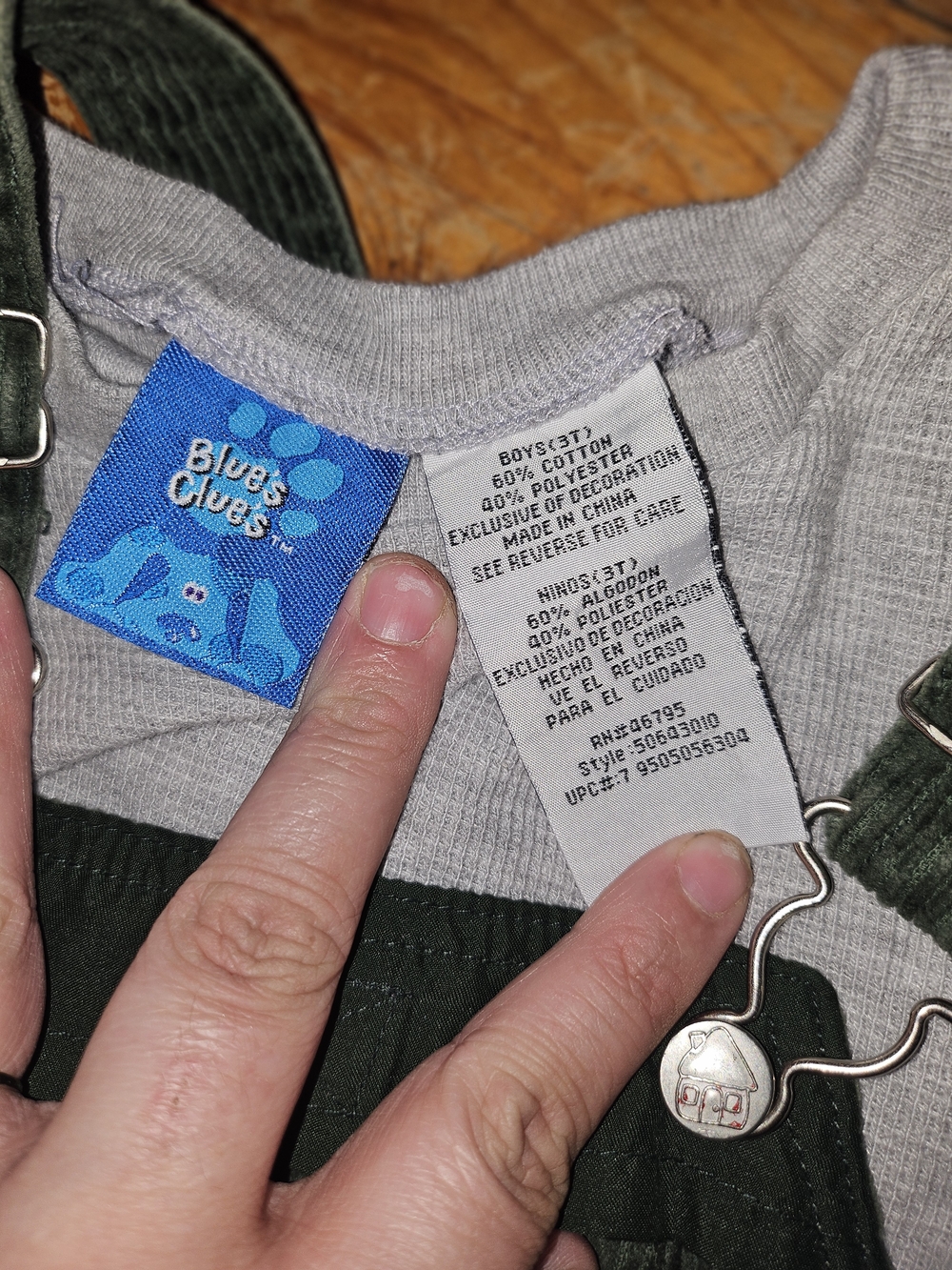 Blue’s Clues rare vintage green corduroy overalls with adjustable straps 3t - Picture 6 of 9